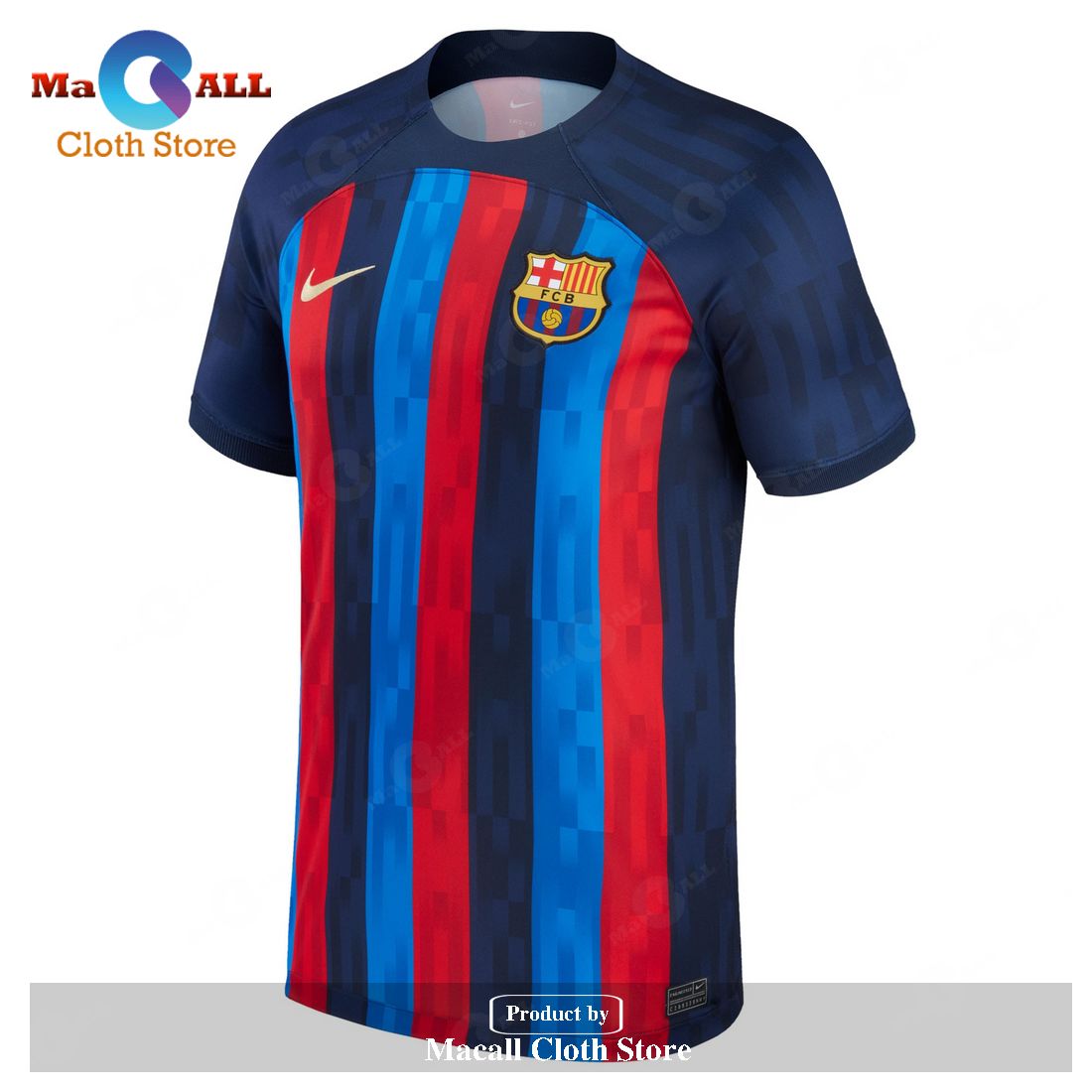 Ansu Fati Barcelona 2022 23 Home Men Jersey Navy Macall Cloth Store