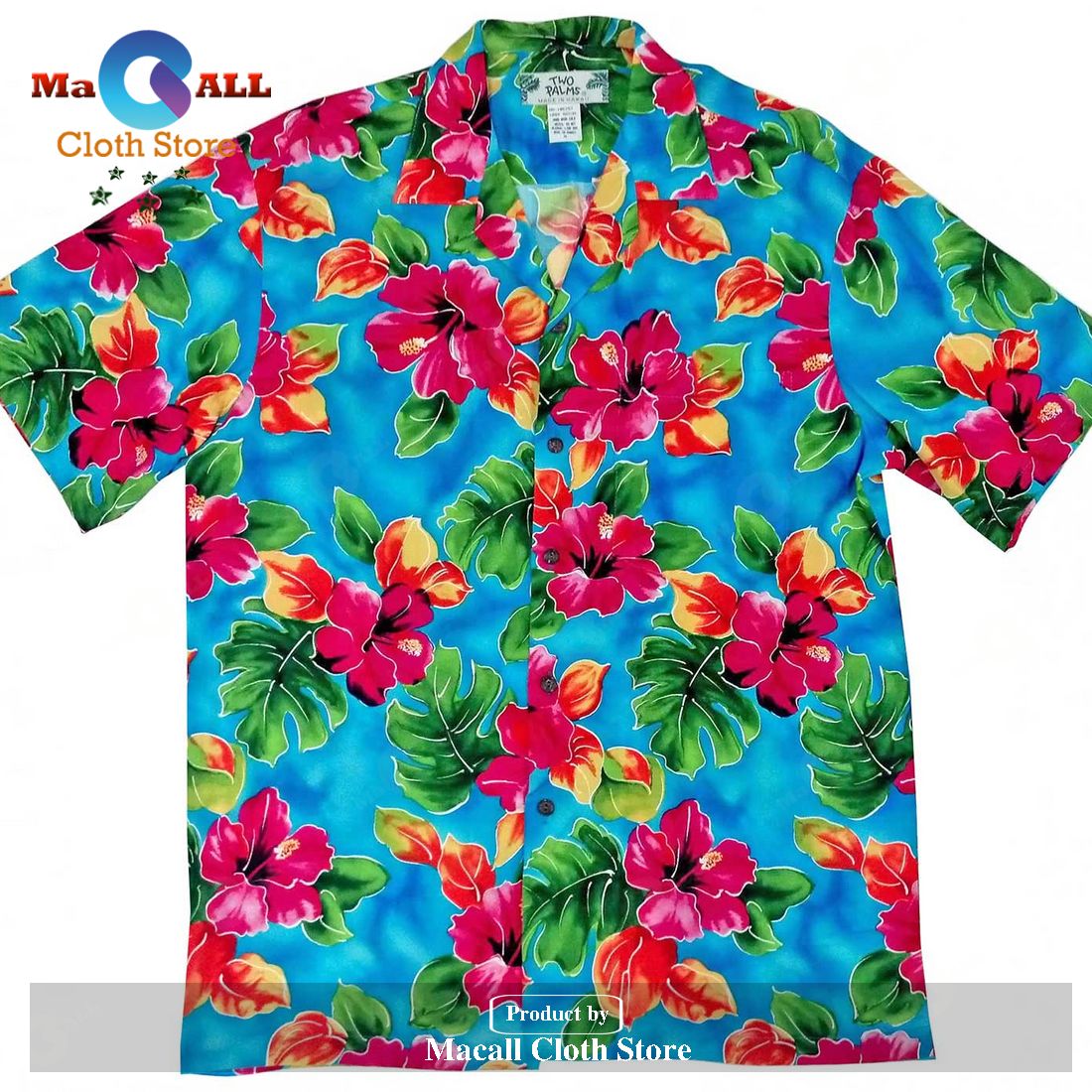 Hibiscus Watercolor Blue Hawaiian Shirt And Shorts Macall Cloth