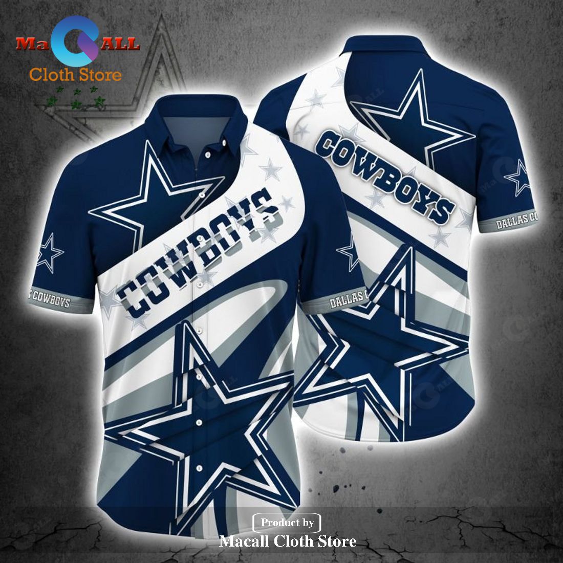 Dallas Cowboys Shirts Mens Fireball Button Short Sleeve - Dallas Cowboys  Home