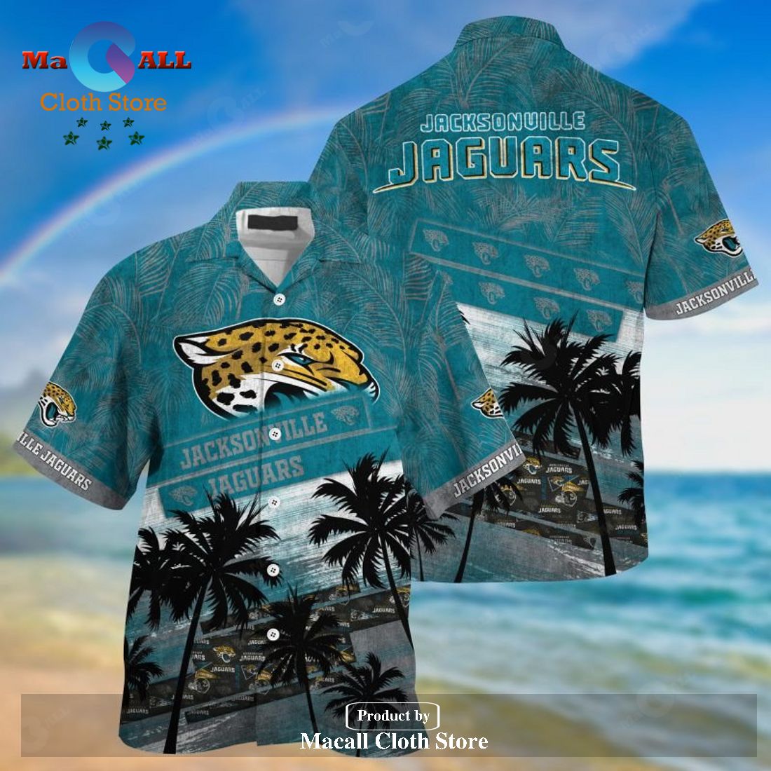 Jacksonville Jaguars Tropical Skull NFL Design 6 Beach Hawaiian