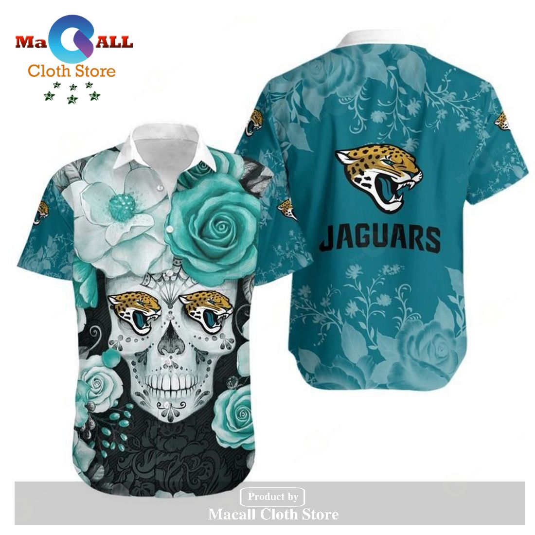 Jacksonville Jaguars Skull Carved Halloween Hawaiian Shirt Gift