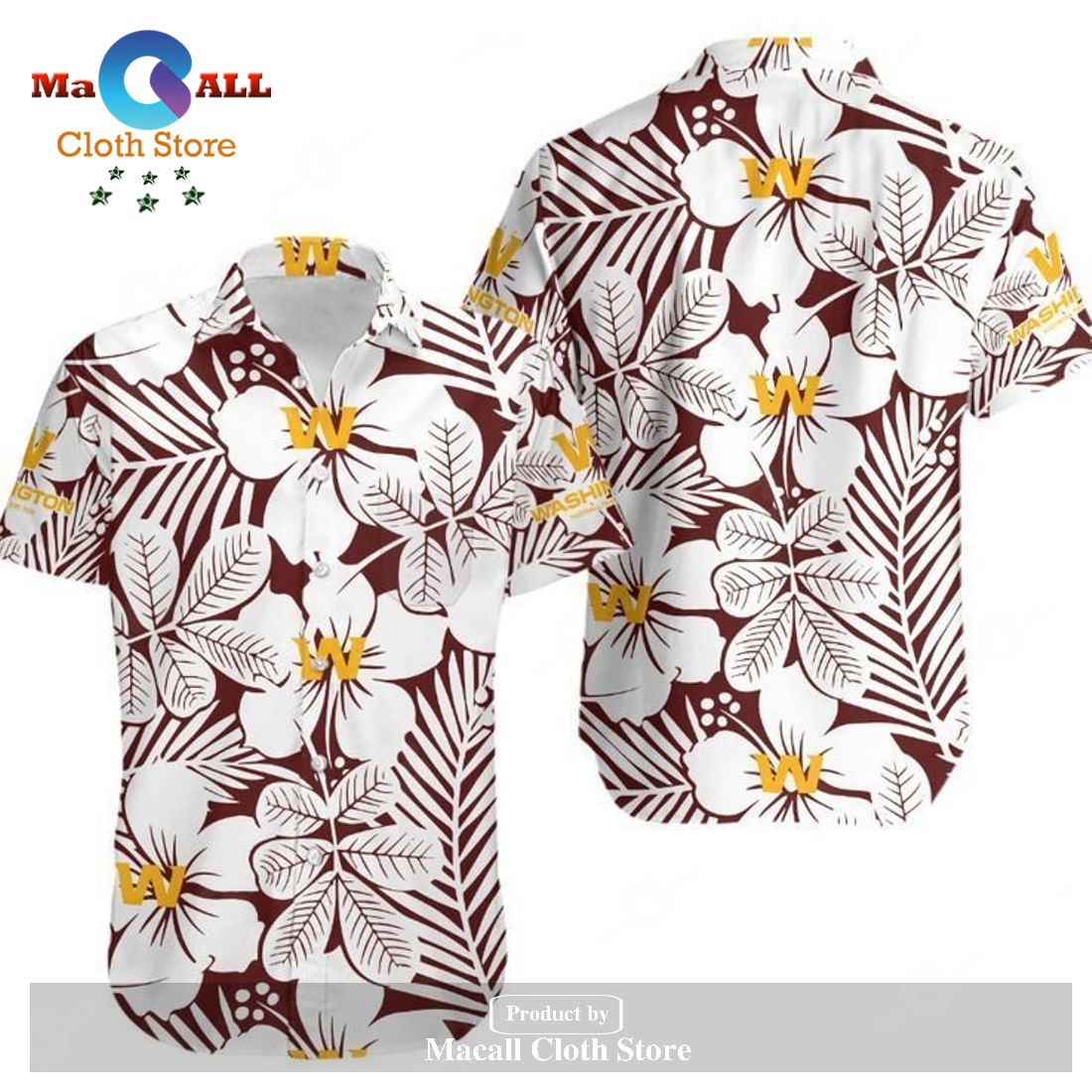 Washington Football Team Flower Set 3D Hawaiian Shirt And Short