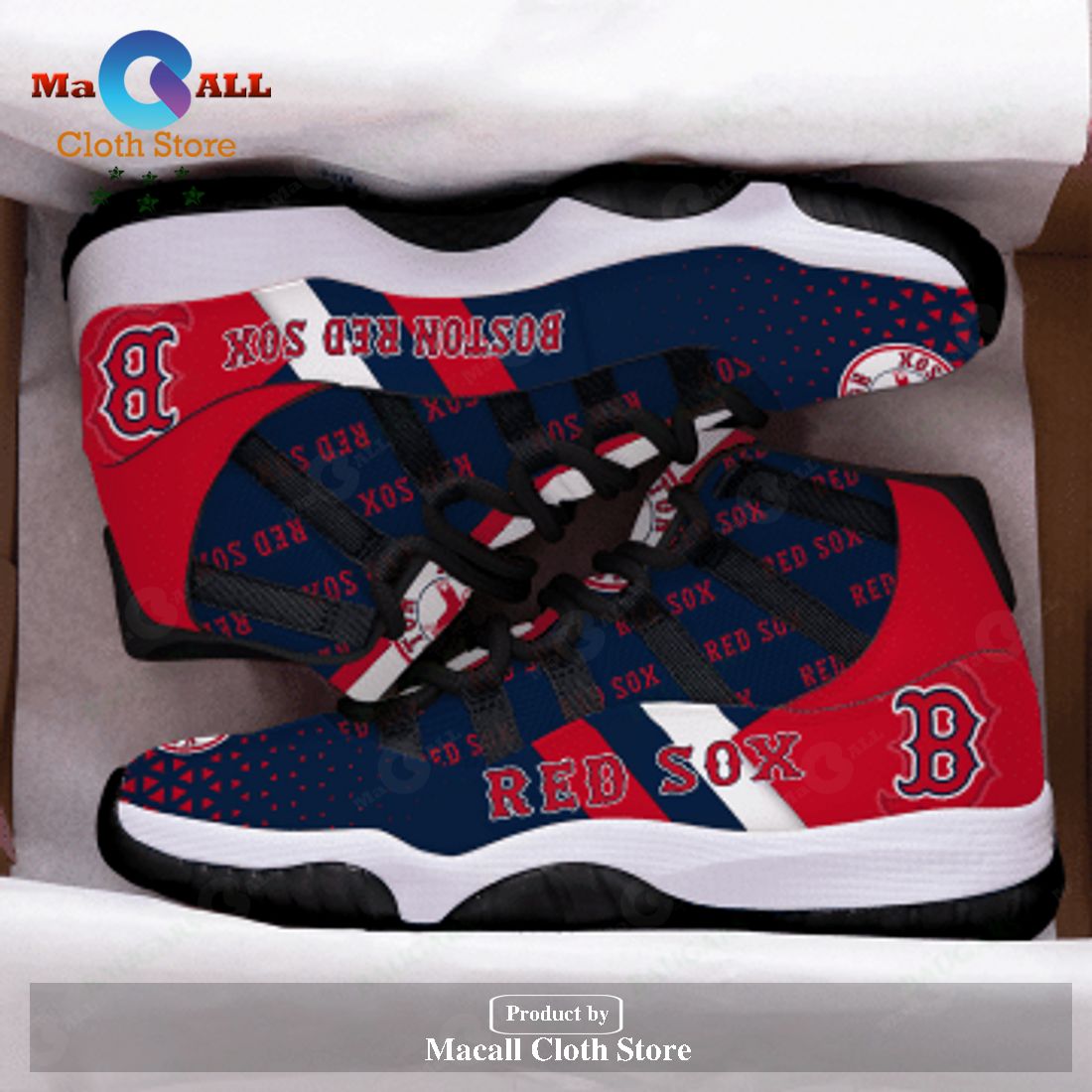 Boston Red Sox Full Print Air Jordan 11 Shoes For Men And Women