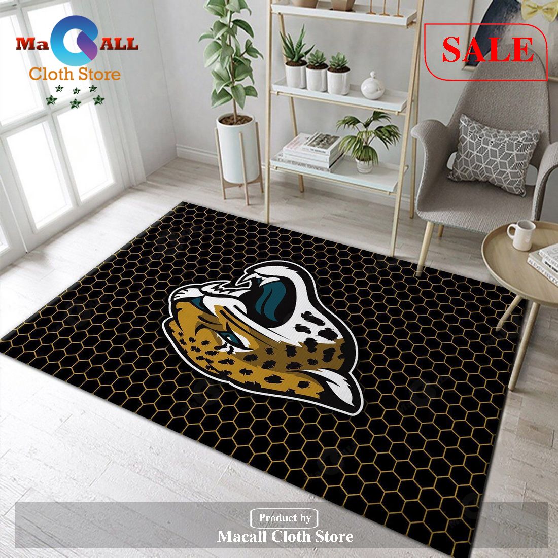 CC Sports Decor NFL Jacksonville Jaguars Football Field Runner Mat Area Rug 10637537