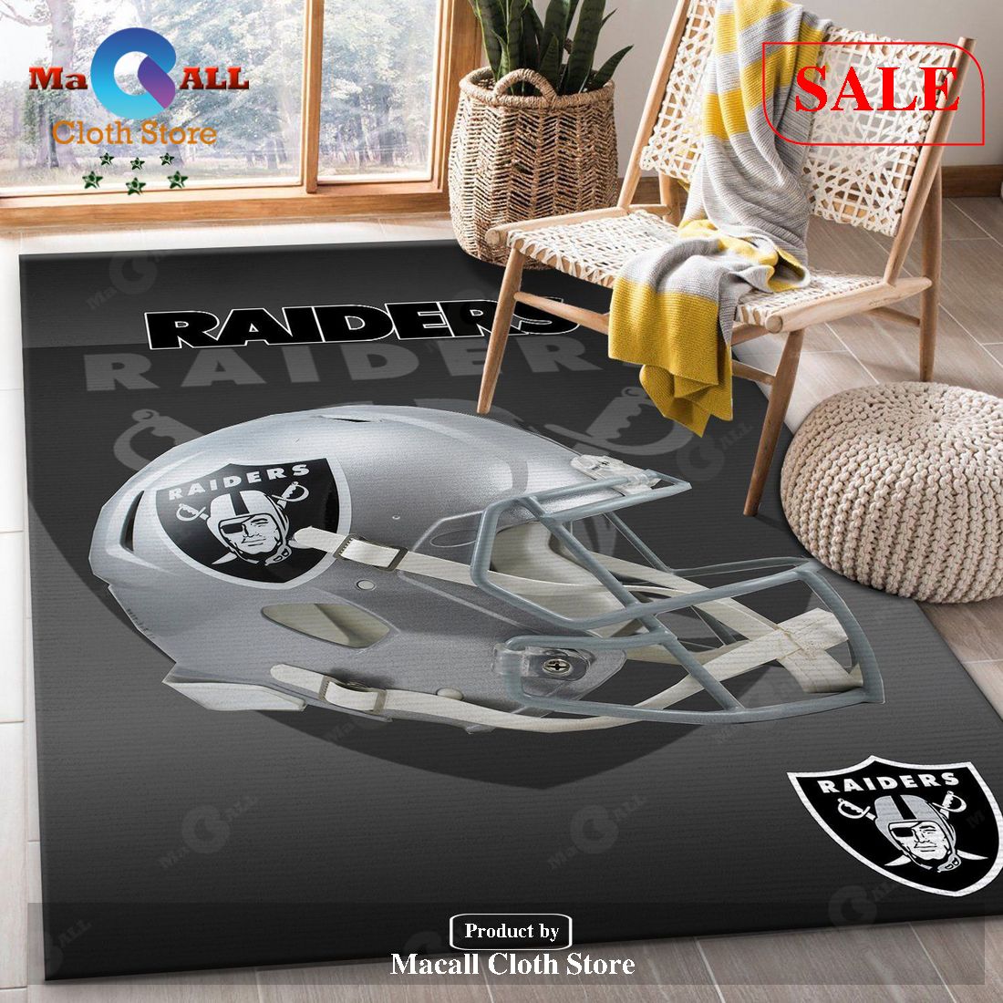 Oakland Raiders Helmet NFL Football Team Area Rug For Gift Bedroom Rug US  Gift Decor