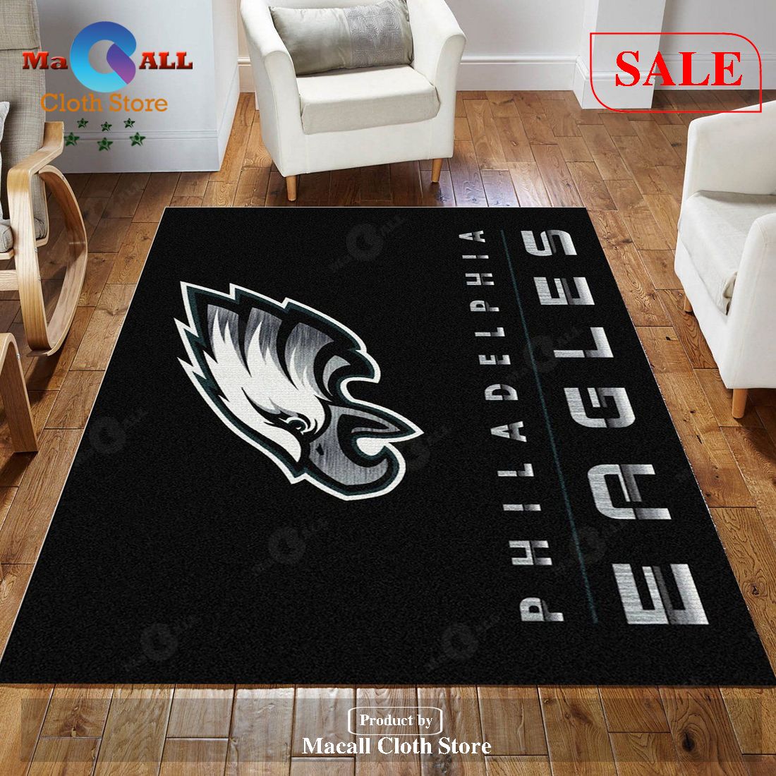 Philadelphia Eagles Rug Chrome