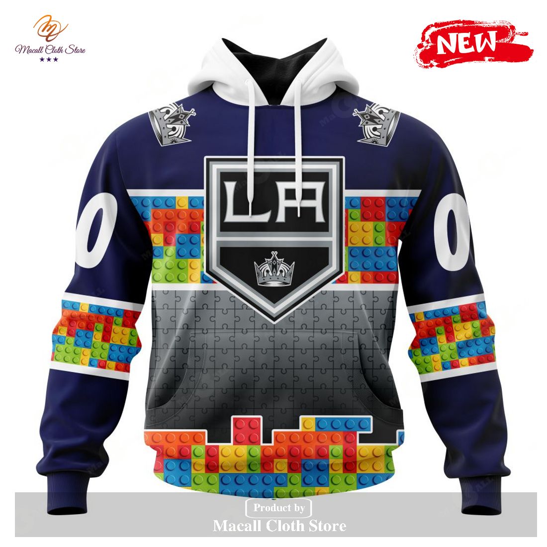 Los Angeles Kings Personalized NHL Gradient All Over Print Hoodie