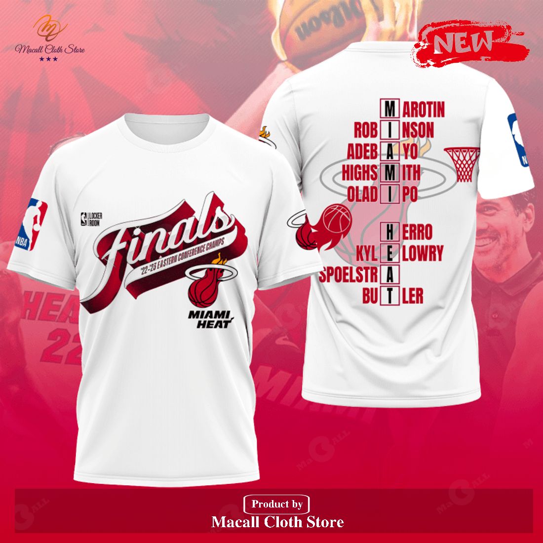 Miami Heat NBA Finals Eastern Conference Champs 2023 White T Shirt 3D