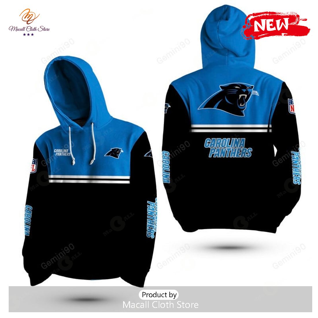 NFL Carolina Panthers Logo Flame Pattern 3D Hoodie Pullover Print Custom  Name - Freedomdesign