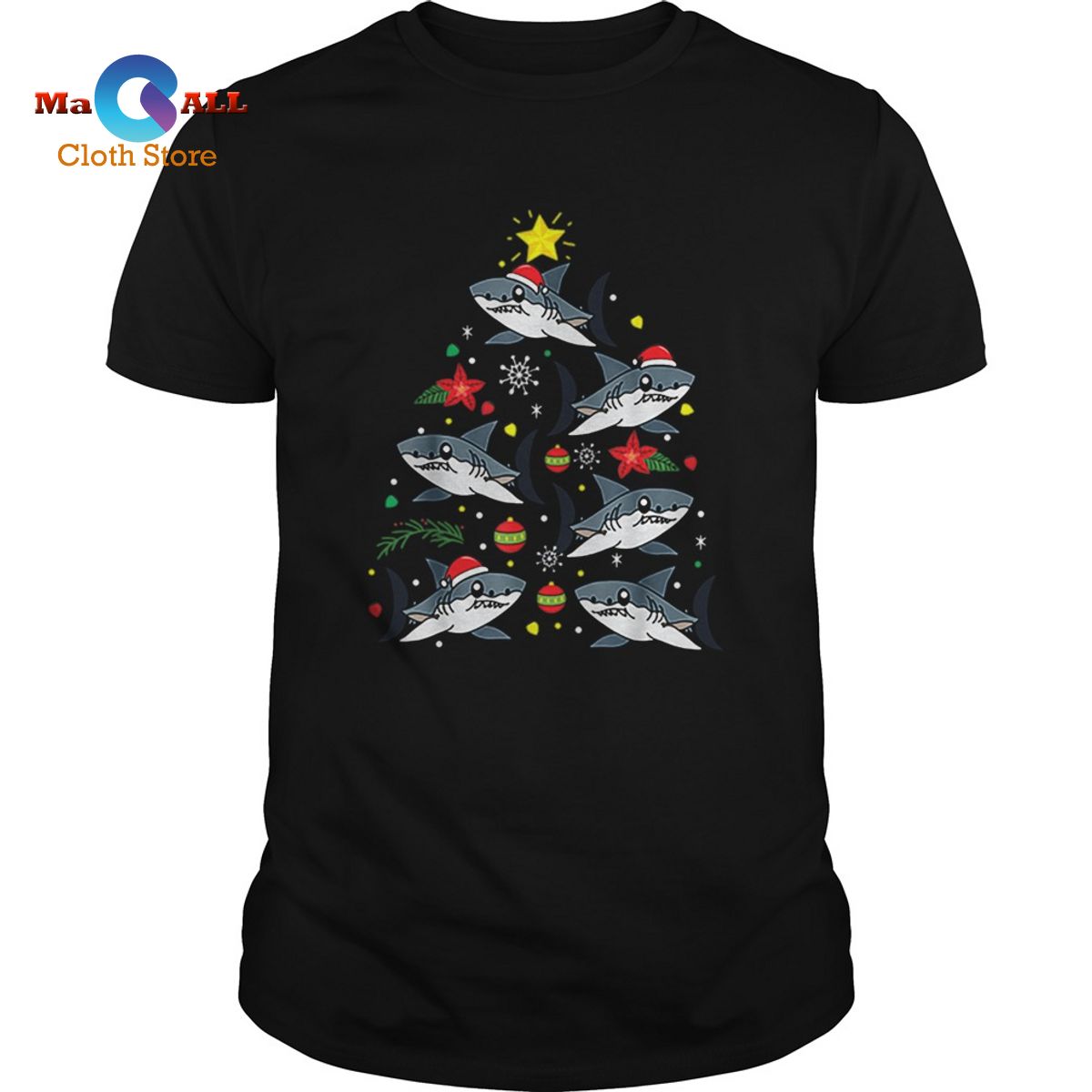 [HOT] Christmas Tree Ornaments With Bull Sharks shirt