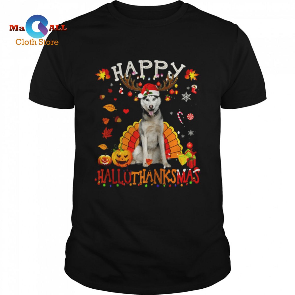 [HOT] Happy Hallowsmas, Husky Dog! Christmas, Halloween, and Thanksgiving’s shirt