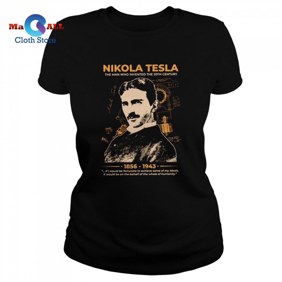 [HOT] Cool Portrait Of Scientist Nikola Tesla shirt