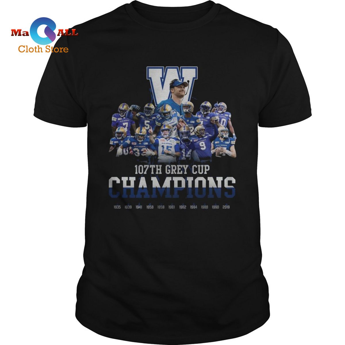 [NEW] 107th Grey Cup Blue Bombers Champions shirt