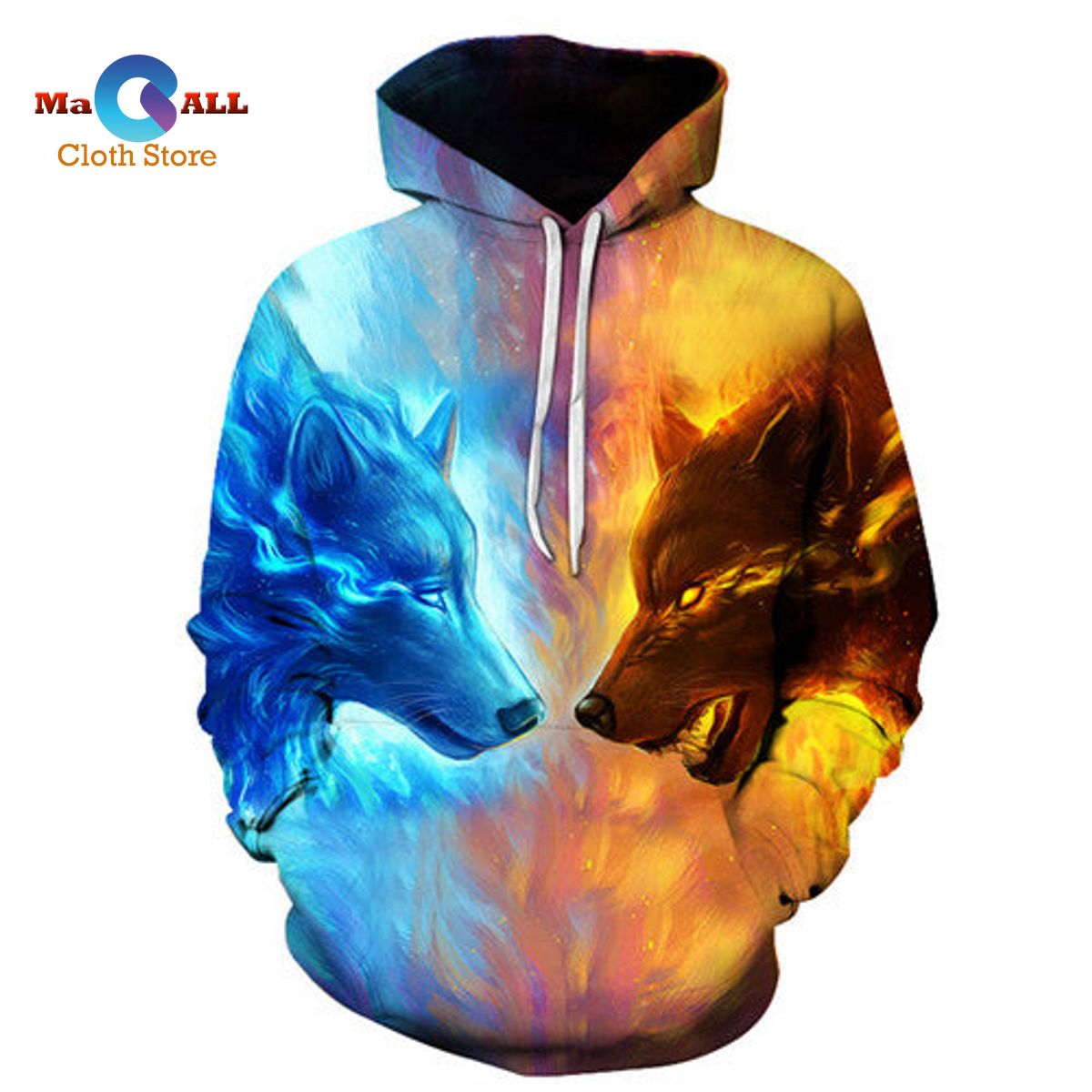 [NEW] Ice And Fire Wolves Facing Hoodie 3D