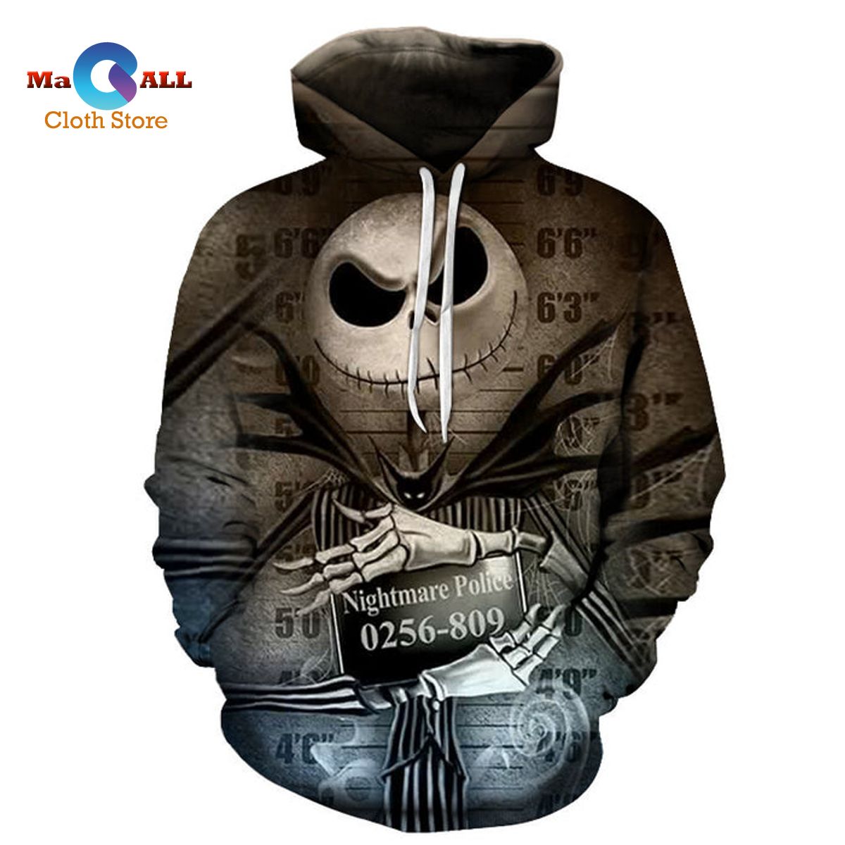 [NEW] Jack Skellington Mug Shot Nightmare Police Halloween Hoodie 3D