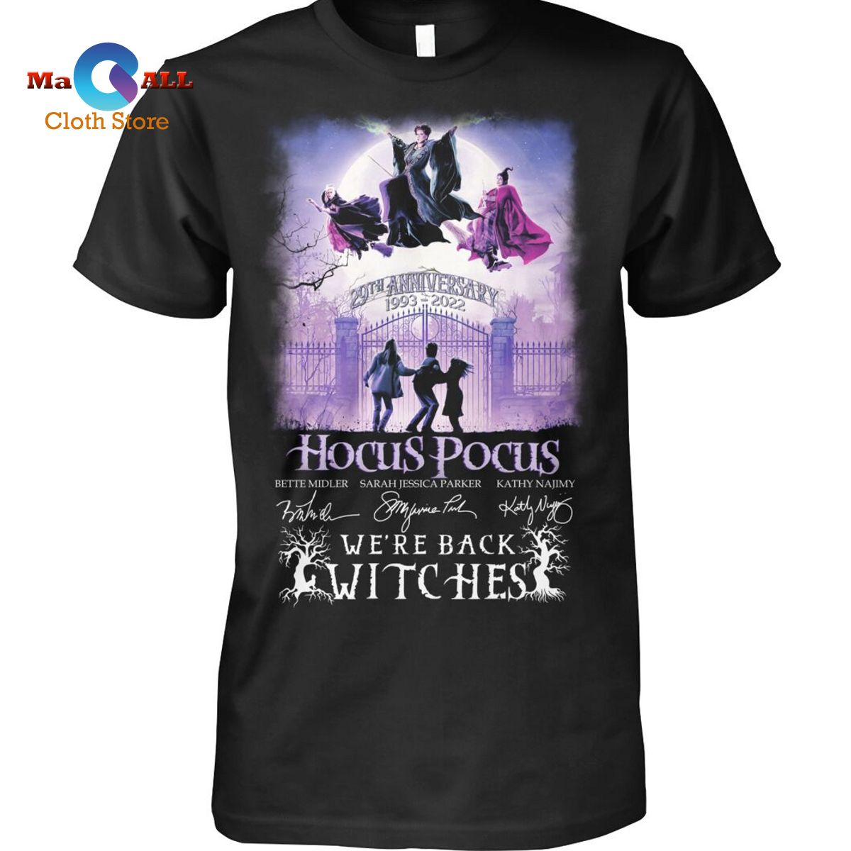 [NEW] Halloween Hocus Pocus We’re Back Witches 29th Anniversary Signatures T-Shirt