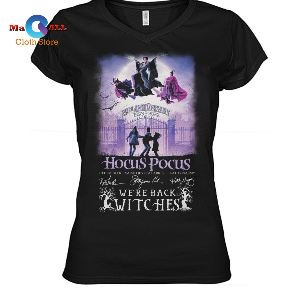 [NEW] Halloween Hocus Pocus We’re Back Witches 29th Anniversary Signatures T-Shirt