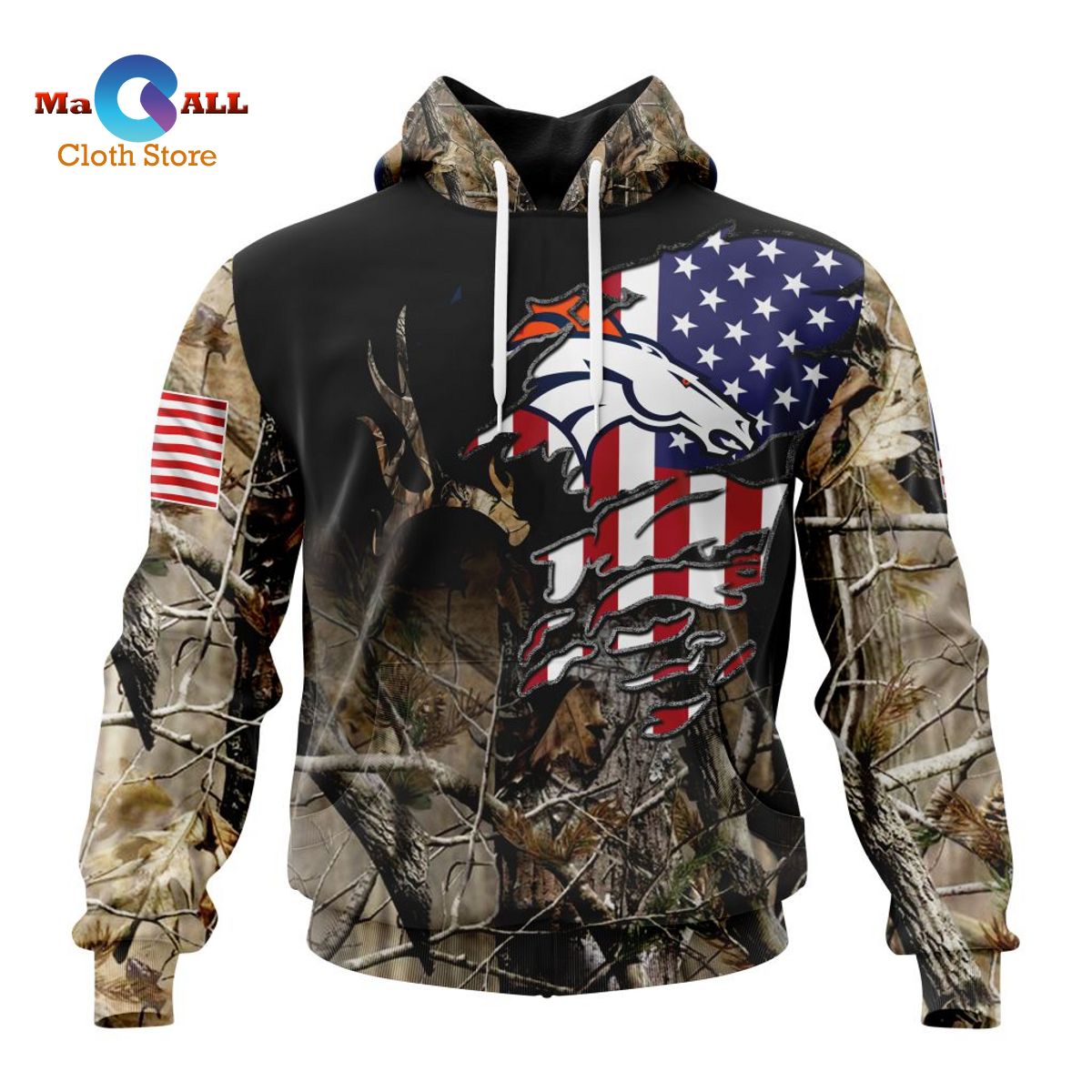 Denver Broncos Realtree Hunting Camo Limited Hoodie S569 in 2023