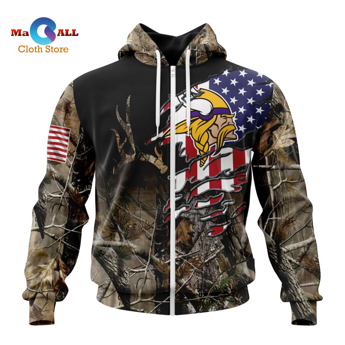 [NEW]NFL Minnesota Vikings Special Camo Realtree Hunting Hoodie 3D