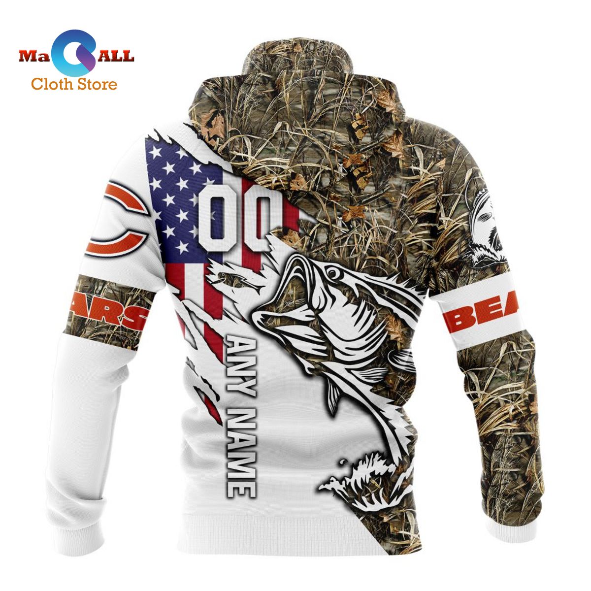 HOT] NFL Chicago Bears Special Fishing With Flag Of The United States  Hoodie 3D - Macall Cloth Store - Destination for fashionistas