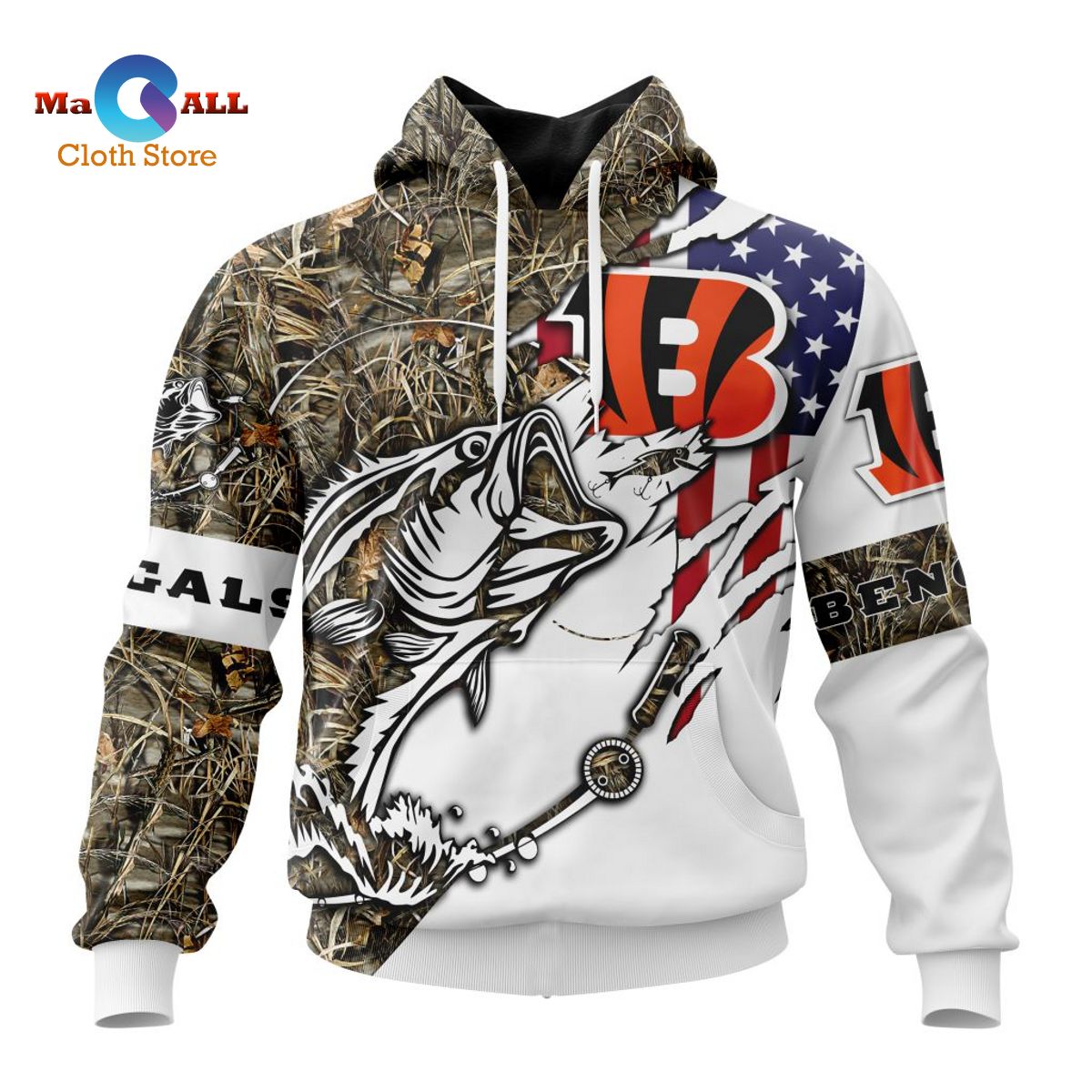 [HOT] NFL Cincinnati Bengals Special Fishing With Flag Of The United States Hoodie 3D