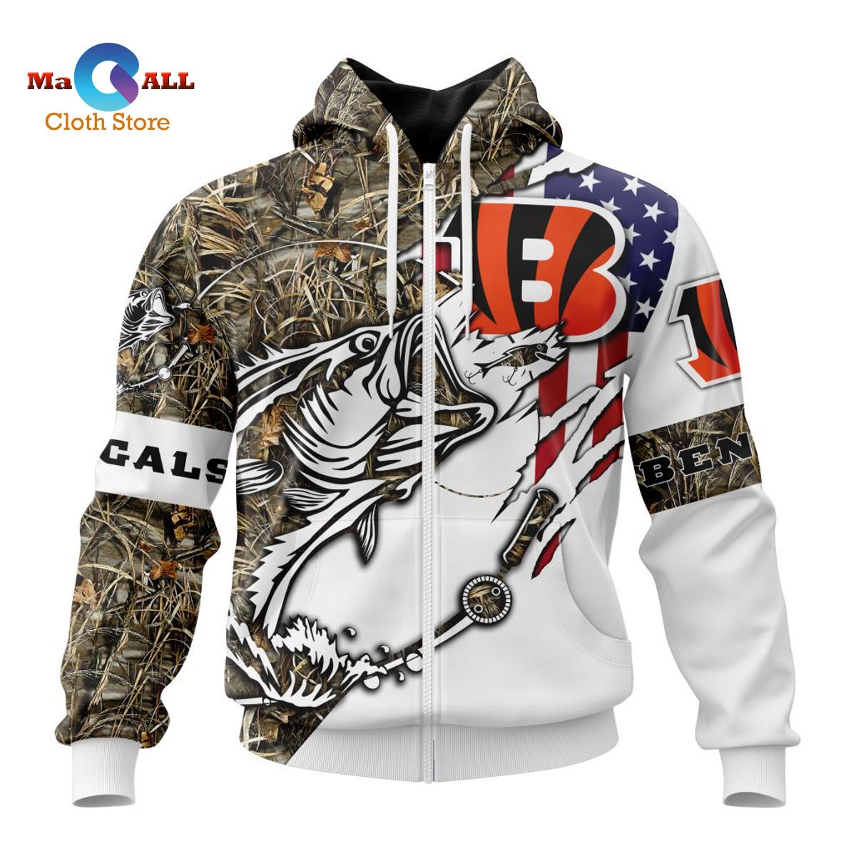 [HOT] NFL Cincinnati Bengals Special Fishing With Flag Of The United States Hoodie 3D
