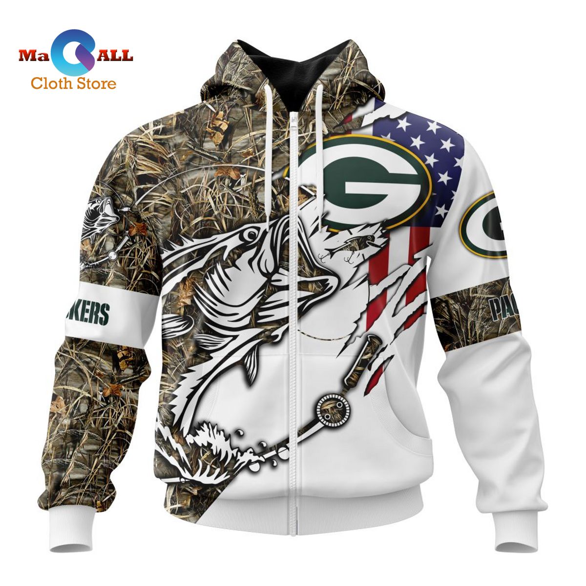 Buffalo Bills NFL Football Camo Hunting Flag Hoodie 3D All Over Print