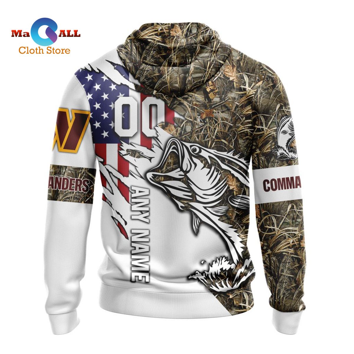 NFL Washington Commanders Special Camo Fishing Hoodie Sweatshirt 3D Custom  Number And Name - Freedomdesign