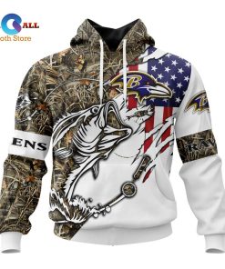 [NEW] NFL Baltimore Ravens Special Fishing With Flag Of The United States ST2201
