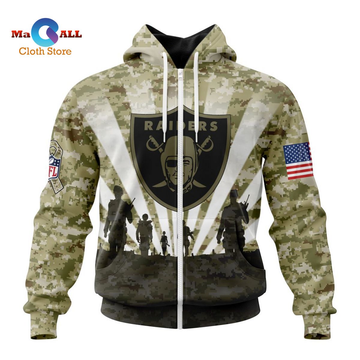 [NEW] NFL Las Vegas Raiders Salute To Service – Honor Veterans And Their Families ST2201