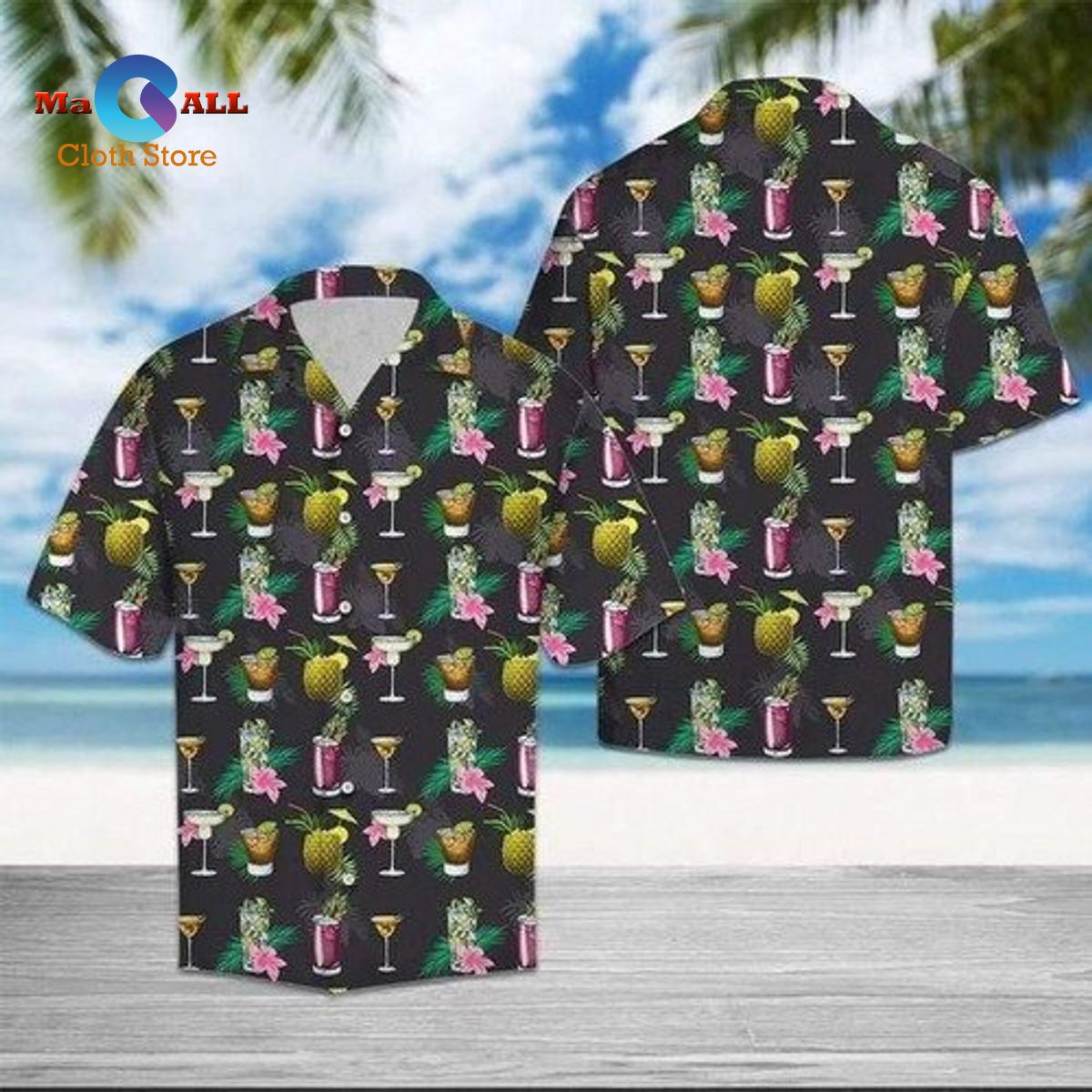 [NEW] Black Margarita Summer Vibe Tropical Flower Hawaii Hawaiian Shirt