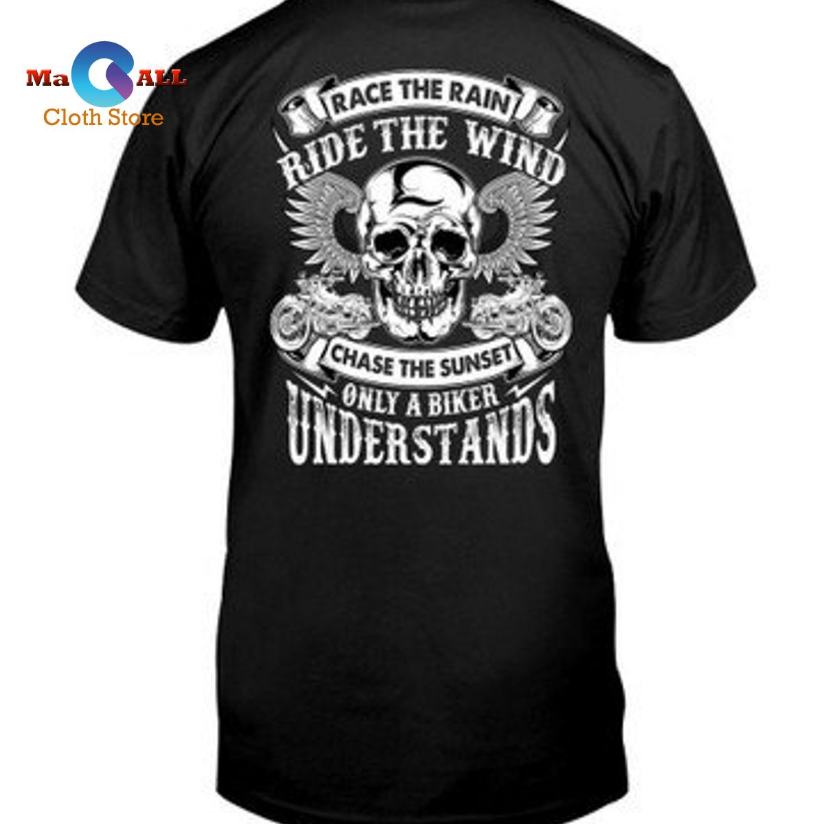 [NEW] Race The Rain Ride The Wind Chase The Sunset Only A Biker Understands T- Shirt