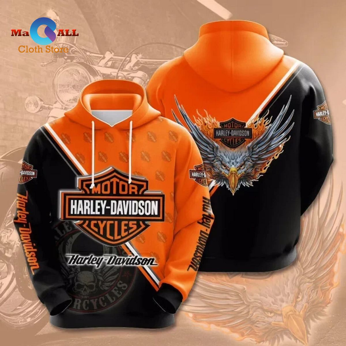 [NEW] Motor Harley – Davidson Cycles Fire Eagle Hoodie 3D