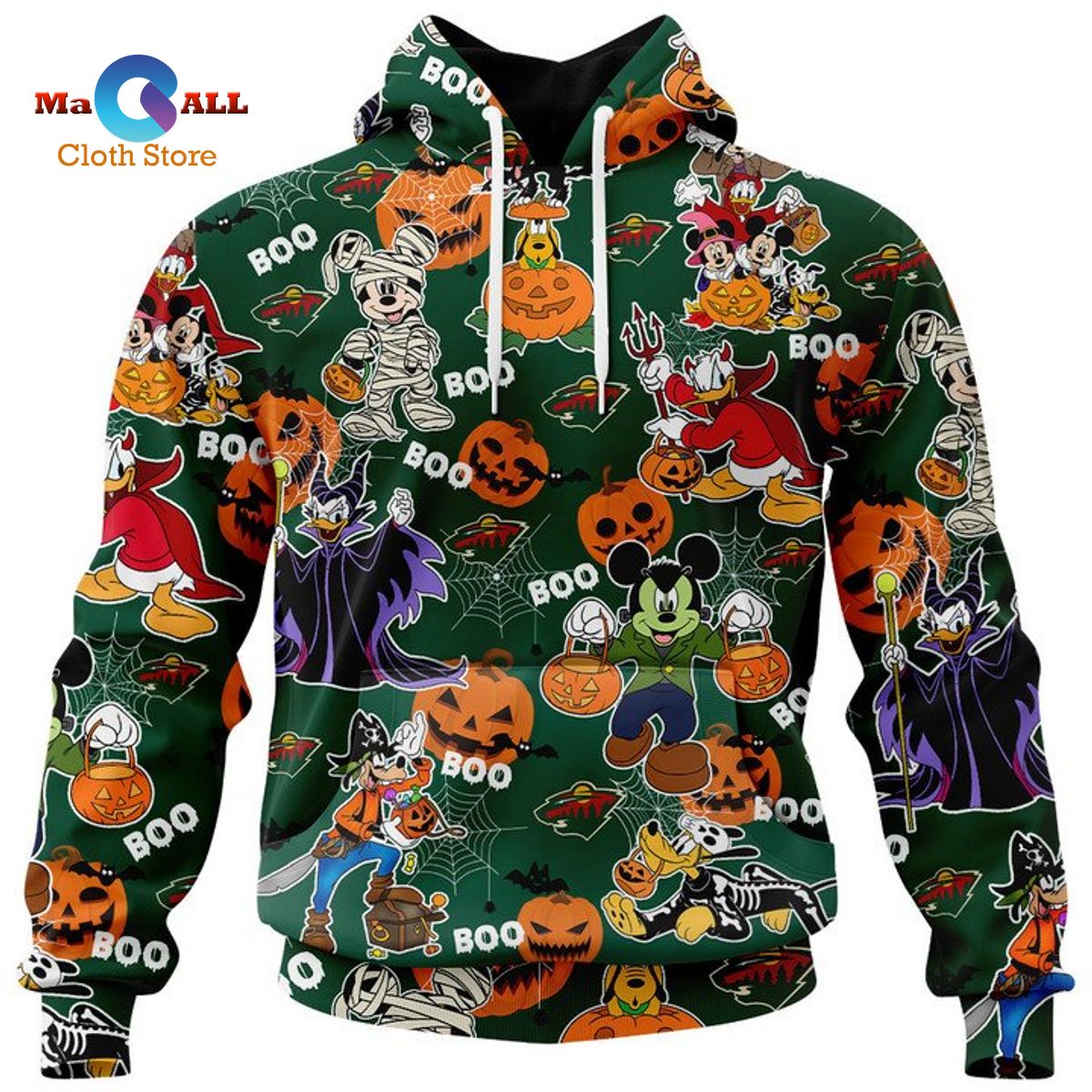 [NEW] Minnesota Wild – Halloween Jersey 2022 – Mickey With Friends Hoodie 3D