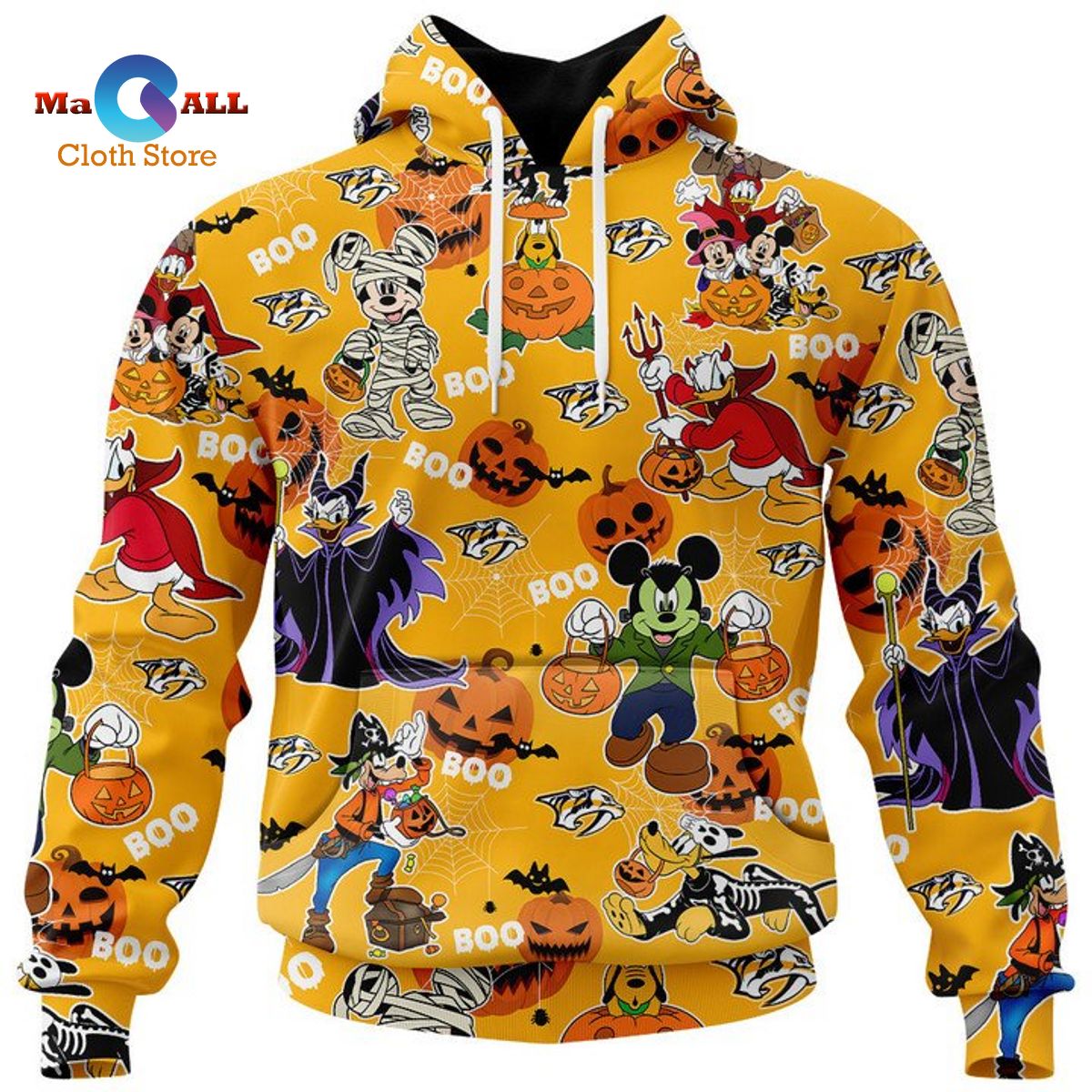 [NEW] Nashville Predators _ Halloween Jersey _ Mickey With Friends 2022 Hoodie 3D
