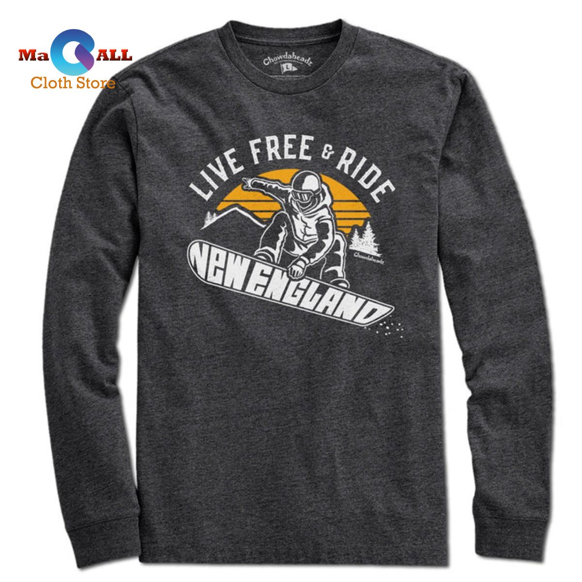 [NEW] Live Free & Ride New England Snowboarder T-Shirt