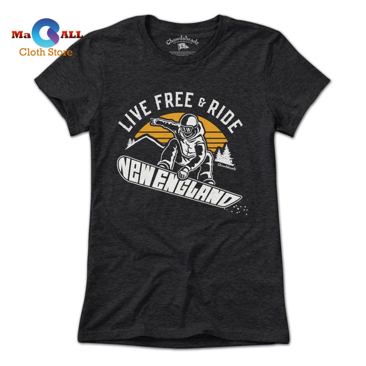 [NEW] Live Free & Ride New England Snowboarder T-Shirt