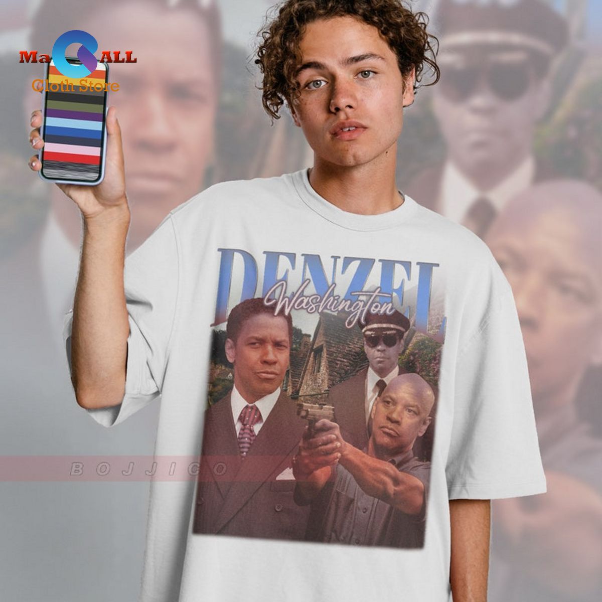 [NEW] Retro Denzel Washington Vintage Retro T-Shirt