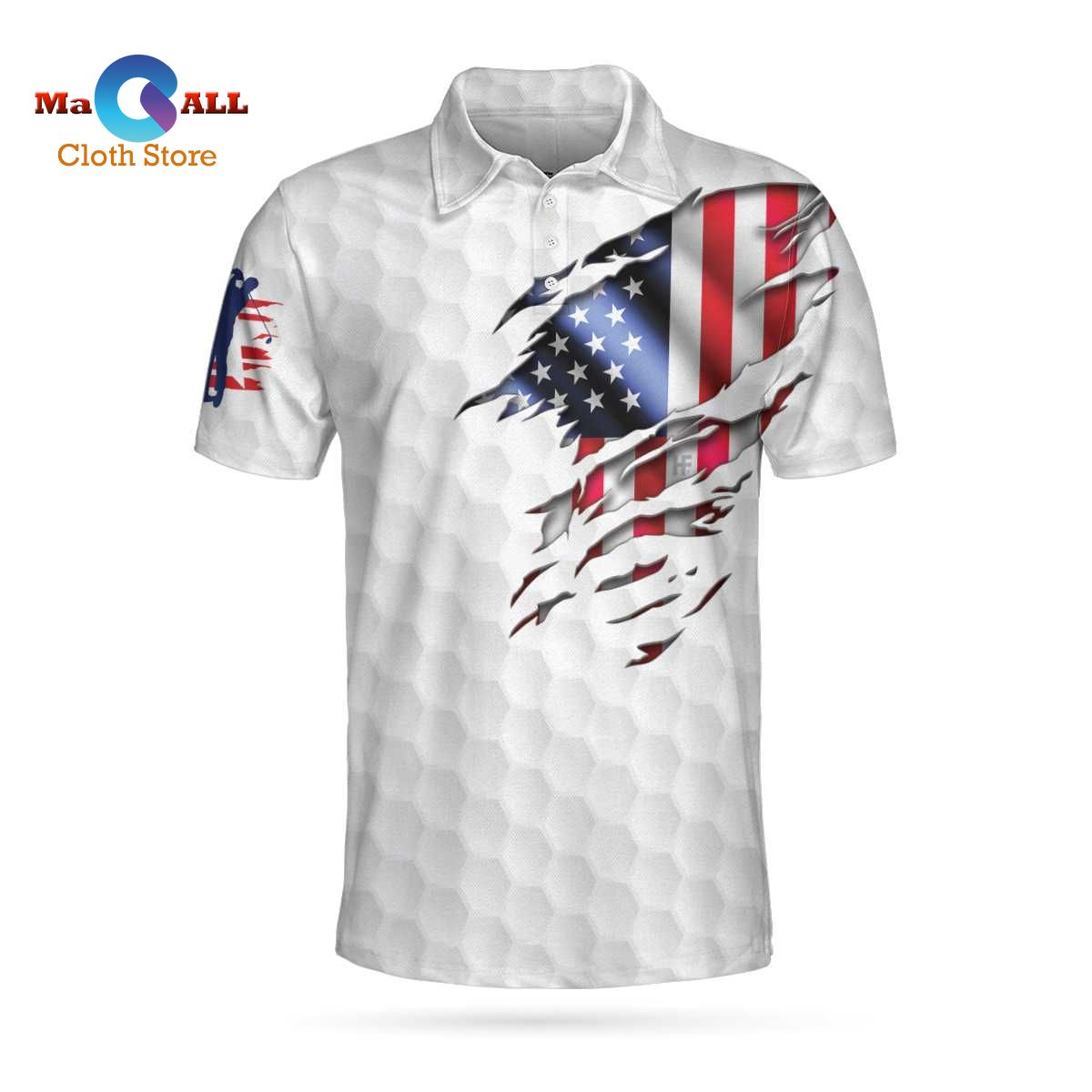 [NEW] American Eagle Flag Golf Short Sleeve, Golf American Flag, Patriotic Golf Shirt For Men Polo Shirt