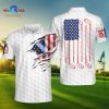 [NEW] Golf American Flag Eagle Wings, White Golf Pattern And Golf Ball, Patriotic Golf Shirt For Men Polo Shirt