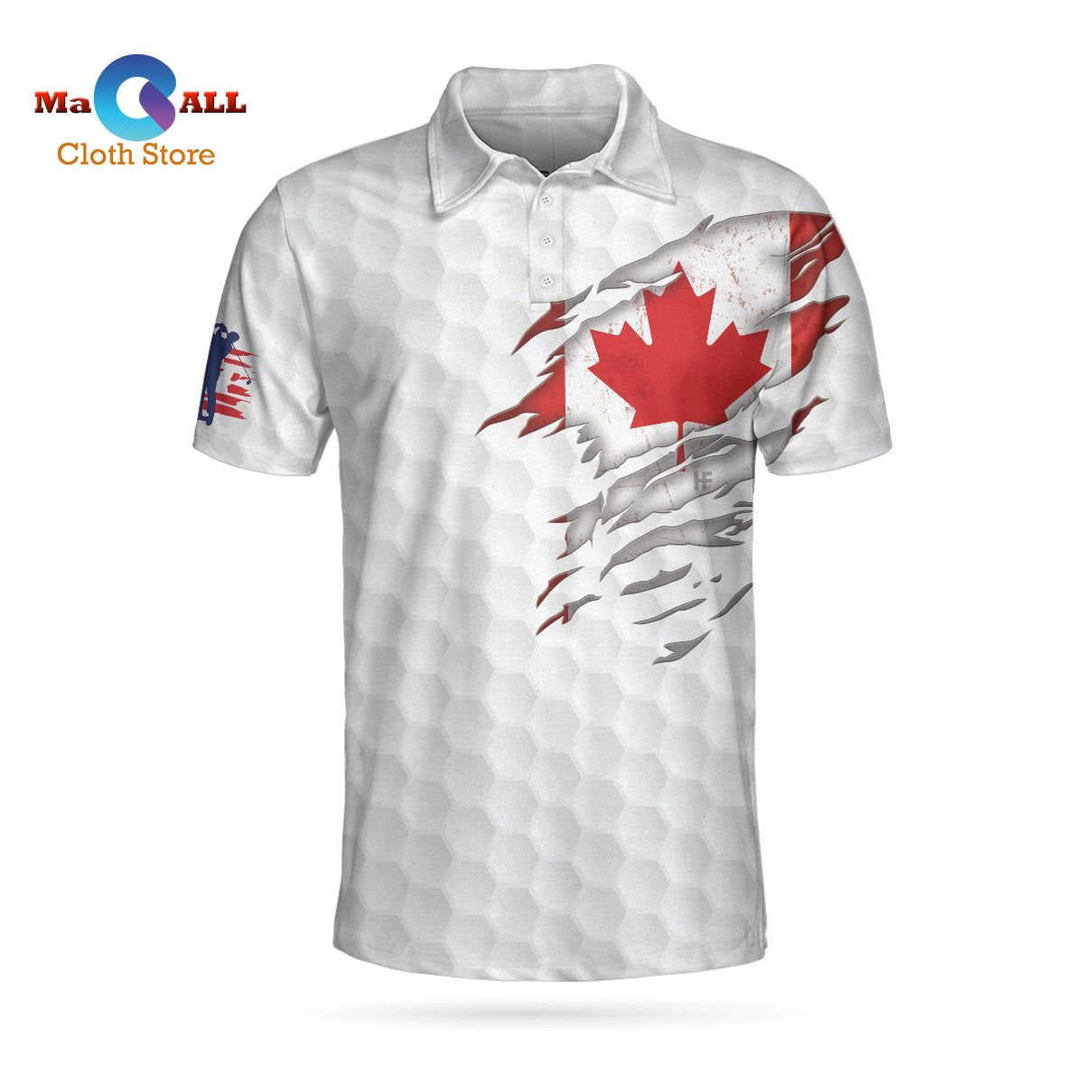 [NEW] Golf Canada Flag Short Sleeve, Red Maple Leaf Golfing, Canadian Golf Shirt For Men Polo Shirt