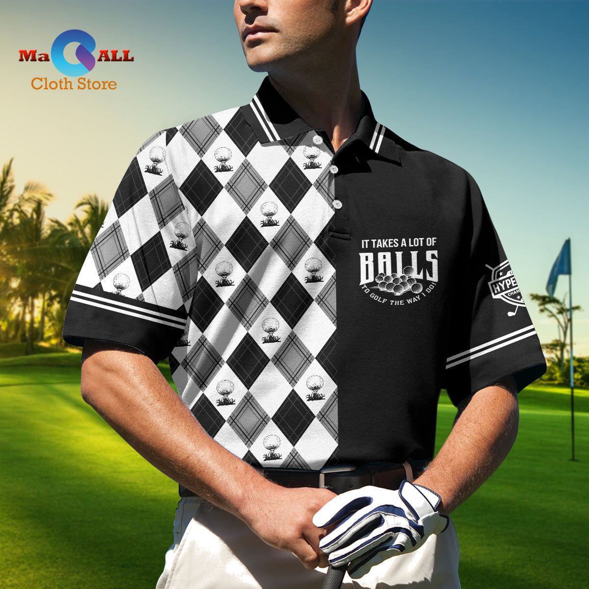 [NEW] Golf The Way I Do, Black And White Argyle Pattern, Best Golf ...