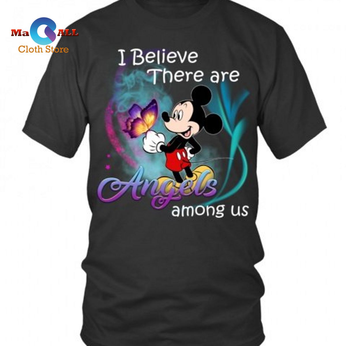 New I Believe There Are Angels Among Us Mickey Mouse T Shirt Macall Cloth Store 4226