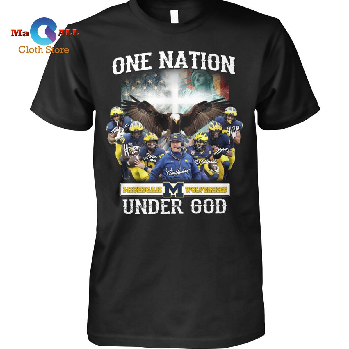 [NEW] One Nation Michigan Wolverines Under God T-Shirt