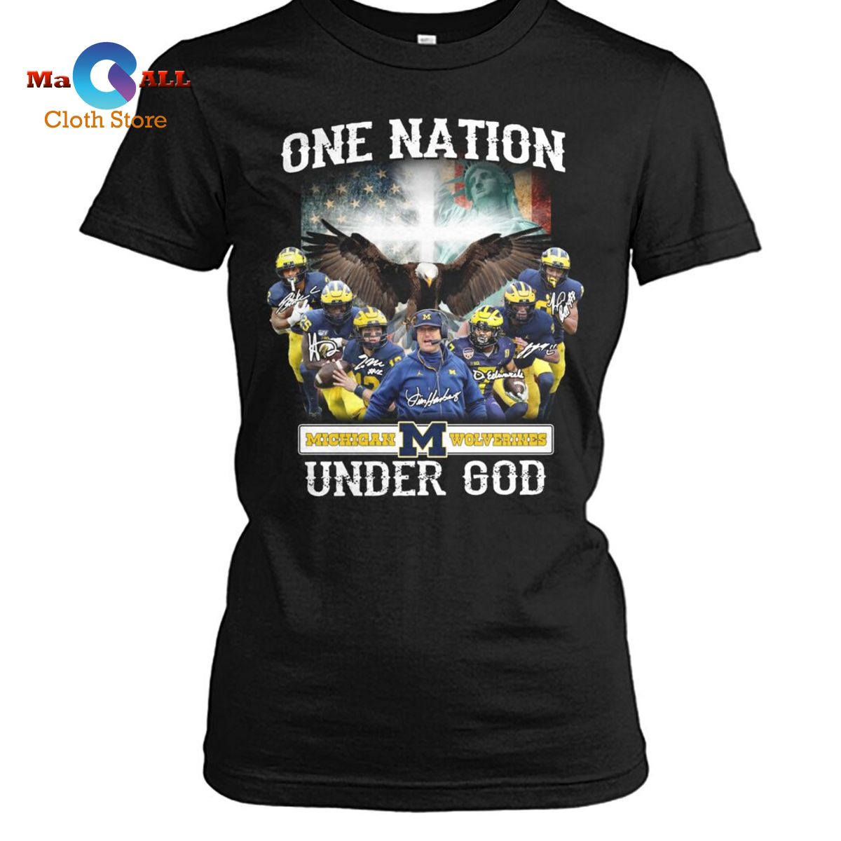 [NEW] One Nation Michigan Wolverines Under God T-Shirt
