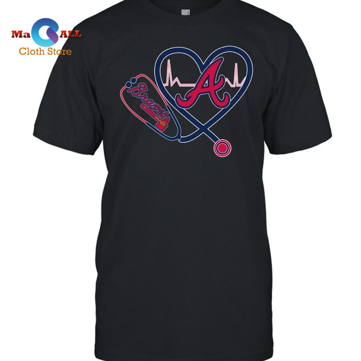[NEW] Atlanta Braves Heart-Unisex T-Shirt