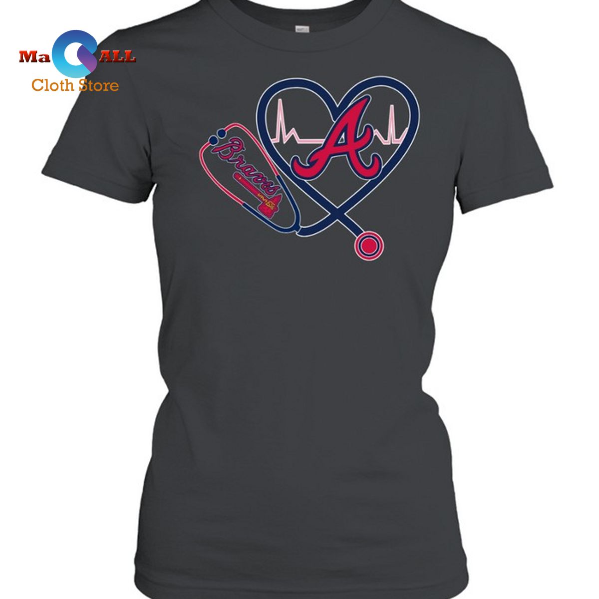 [NEW] Atlanta Braves Heart-Unisex T-Shirt