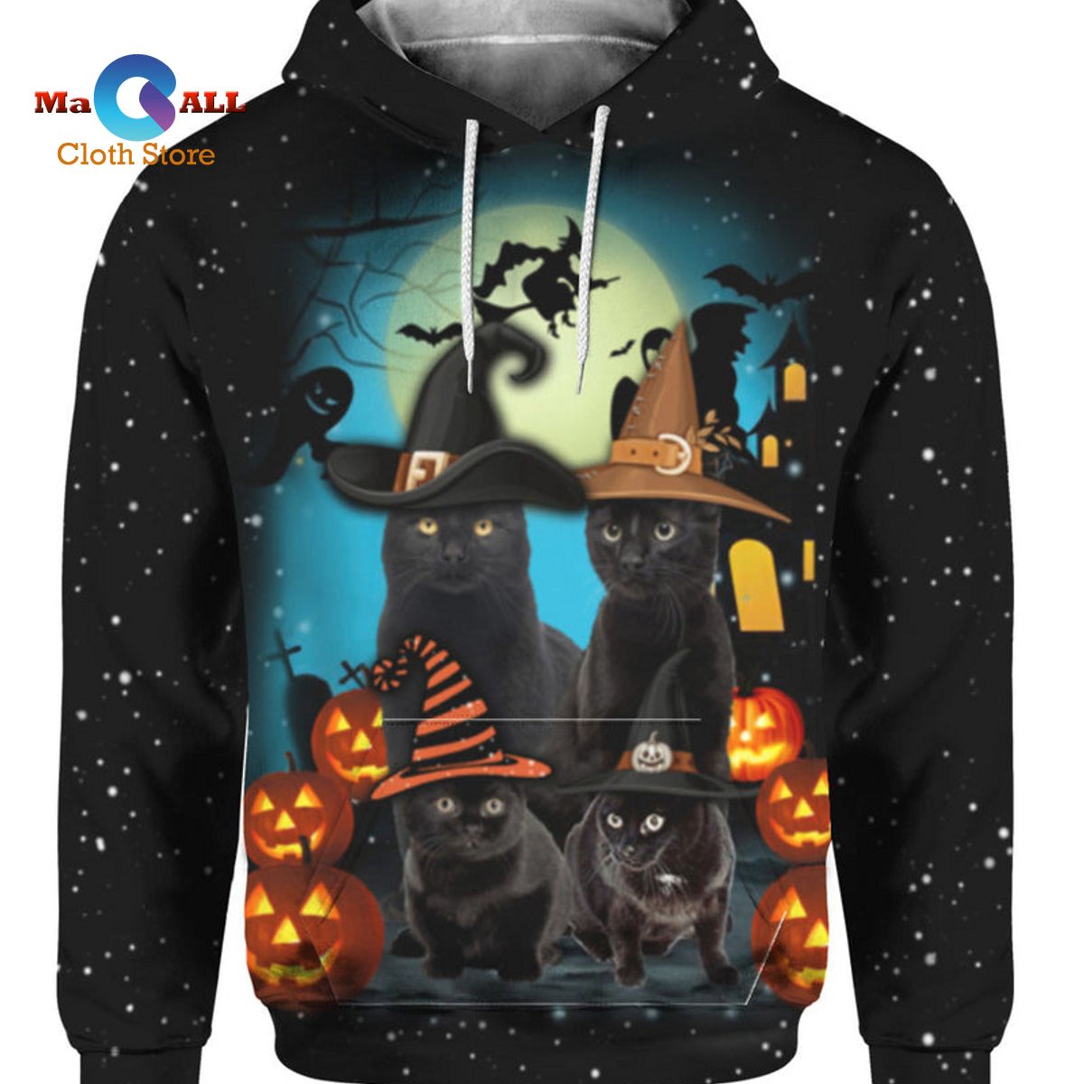 [NEW] Black Cat Family Halloween All Over Print For Men & Women AOP Tee Hoodie Sweatshirt 3D