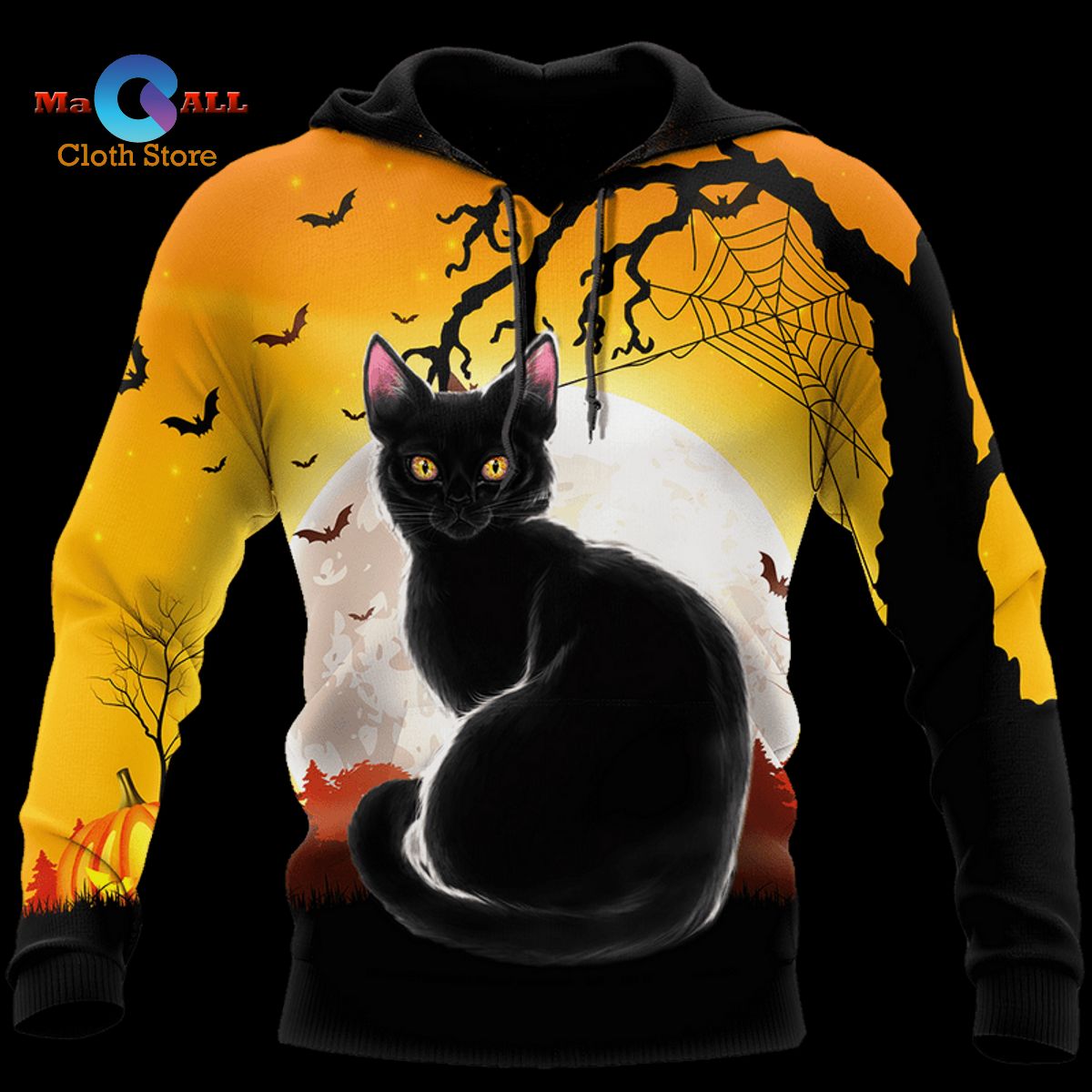 [NEW] Black Cat Happy Halloween All Over Print For Men & Women AOP Tee Hoodie Sweatshirt 3D