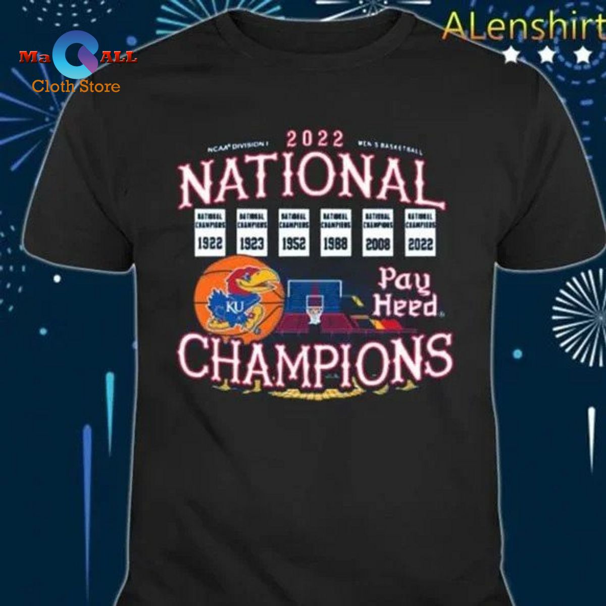[NEW] Rally Kansas Jayhawks 6x 2022 National Champions Banners T-Shirt